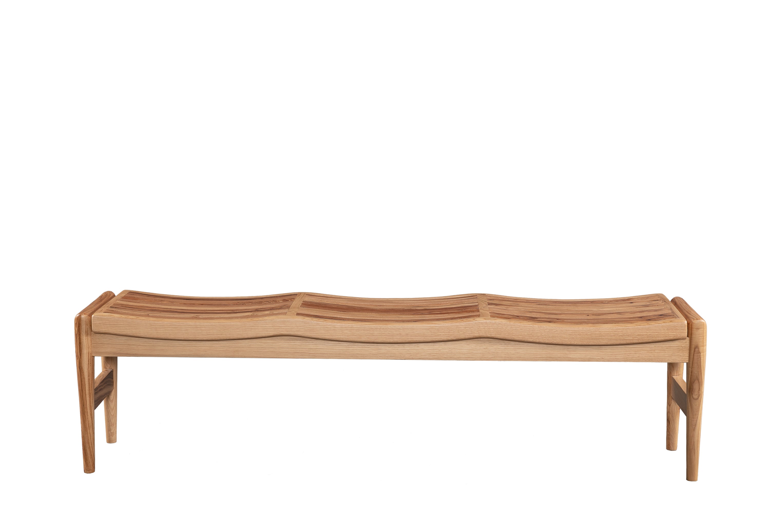 Sculpted Solid Wood Bench