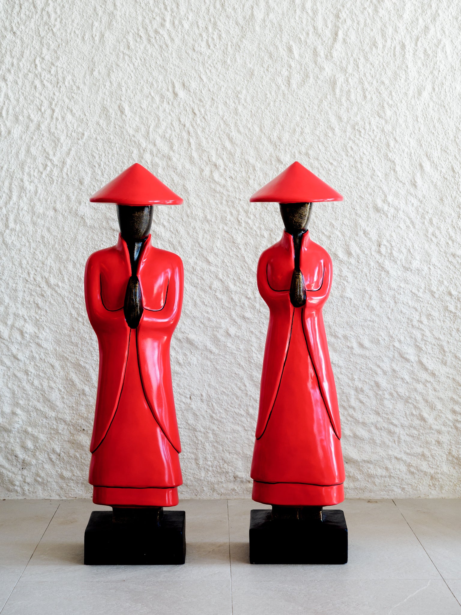 Contemporary Asian Figure Sculpture Set