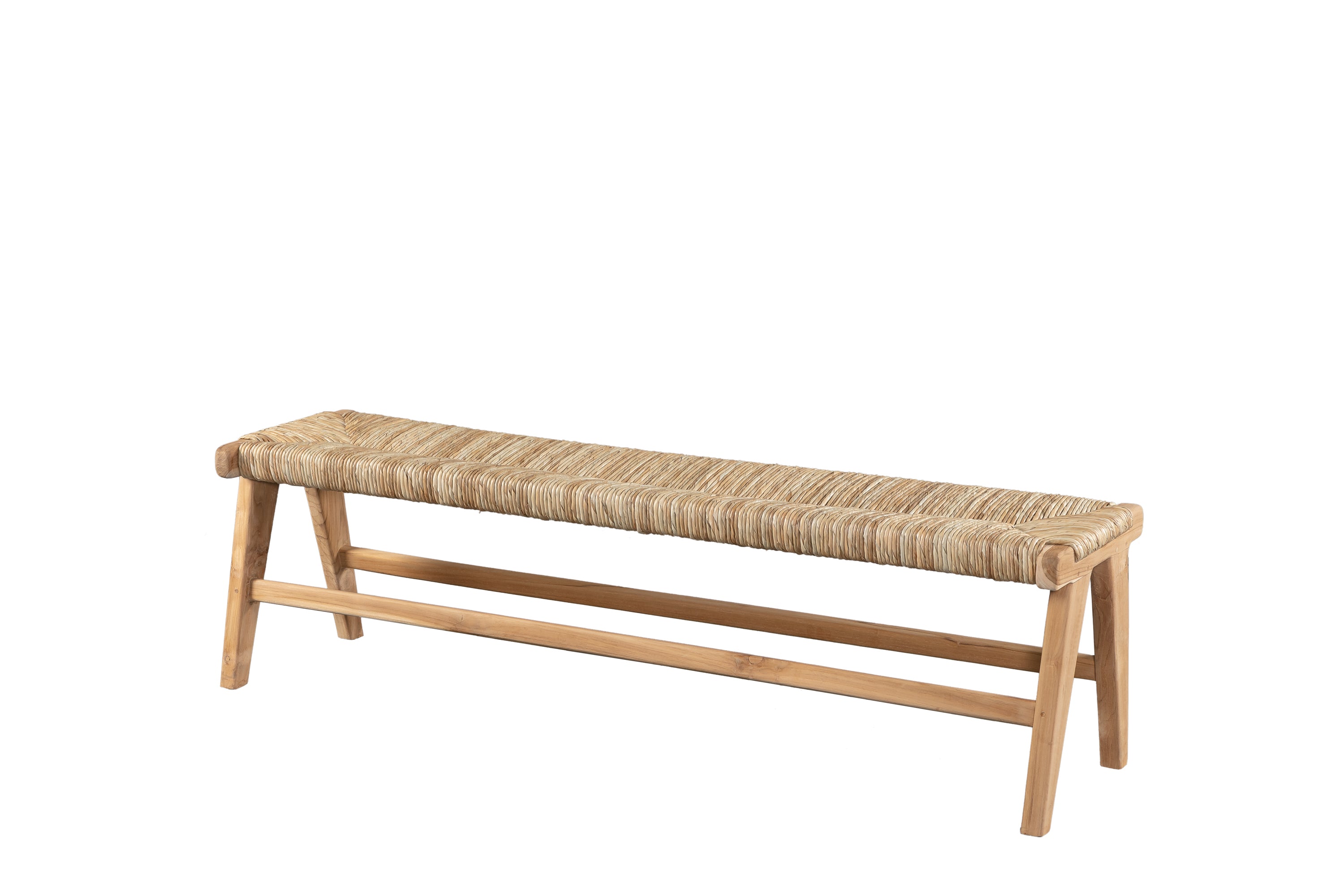 Handwoven Natural Fiber Bench