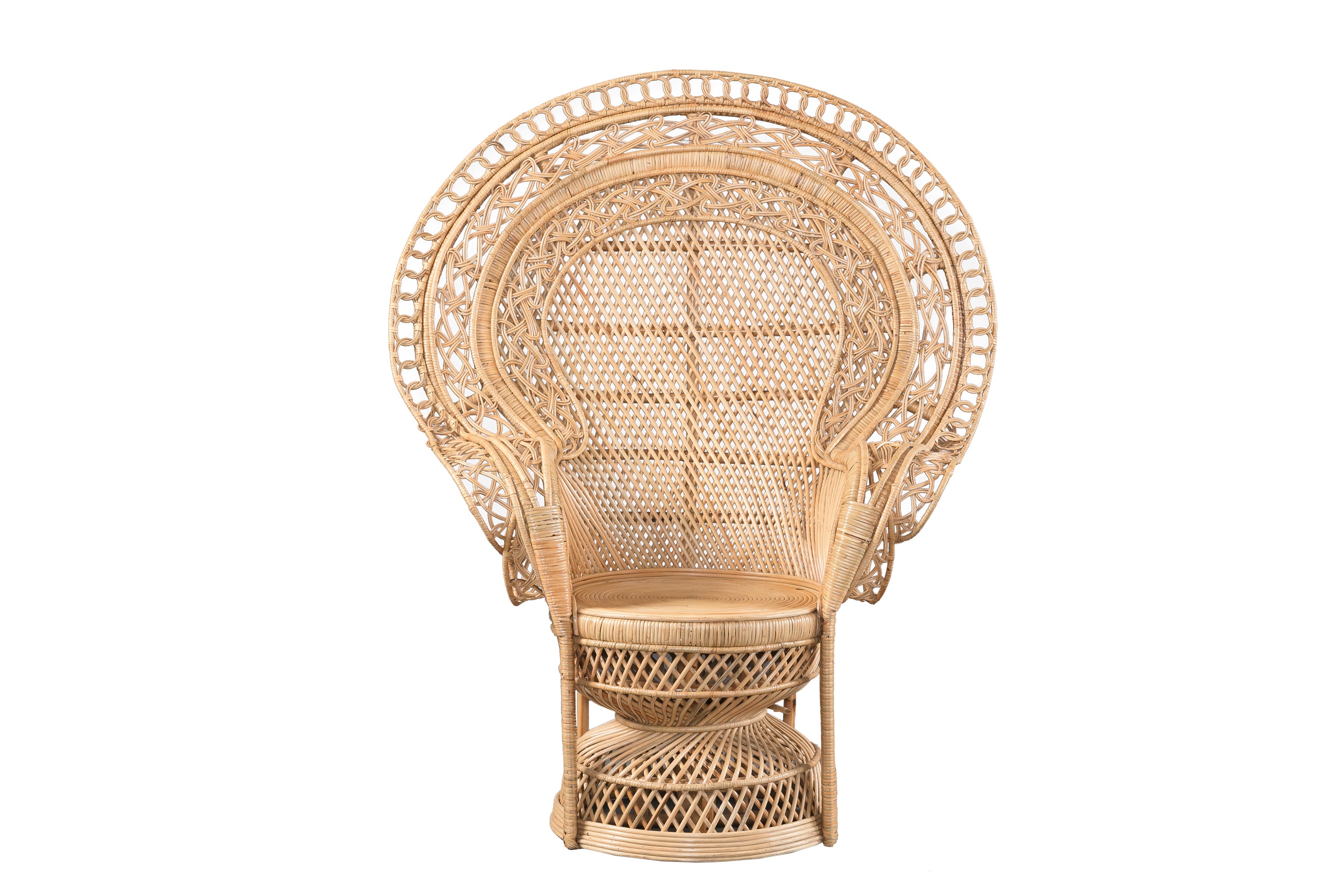 Vintage Rattan Peacock Accent Chair