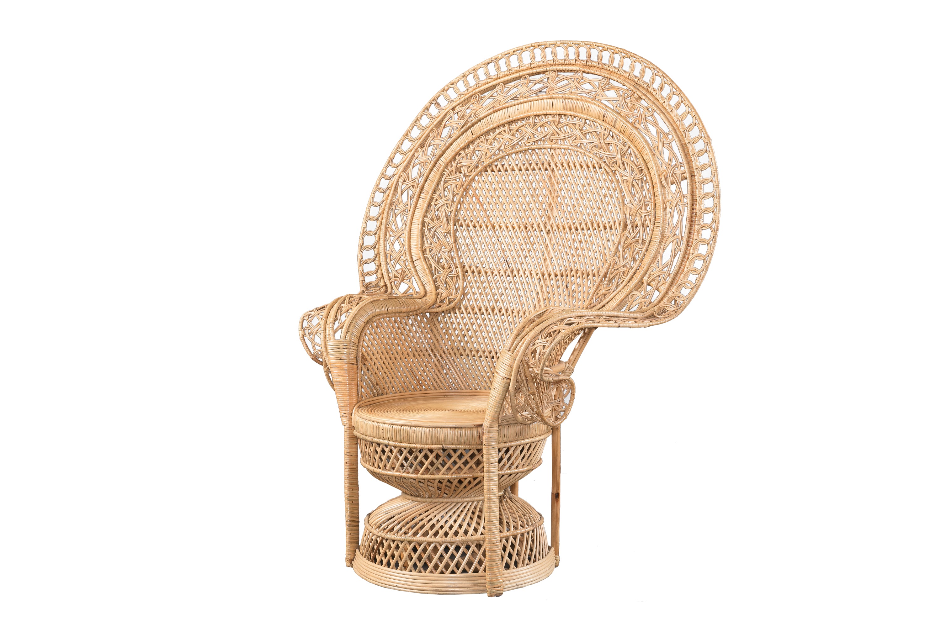 Vintage Rattan Peacock Accent Chair