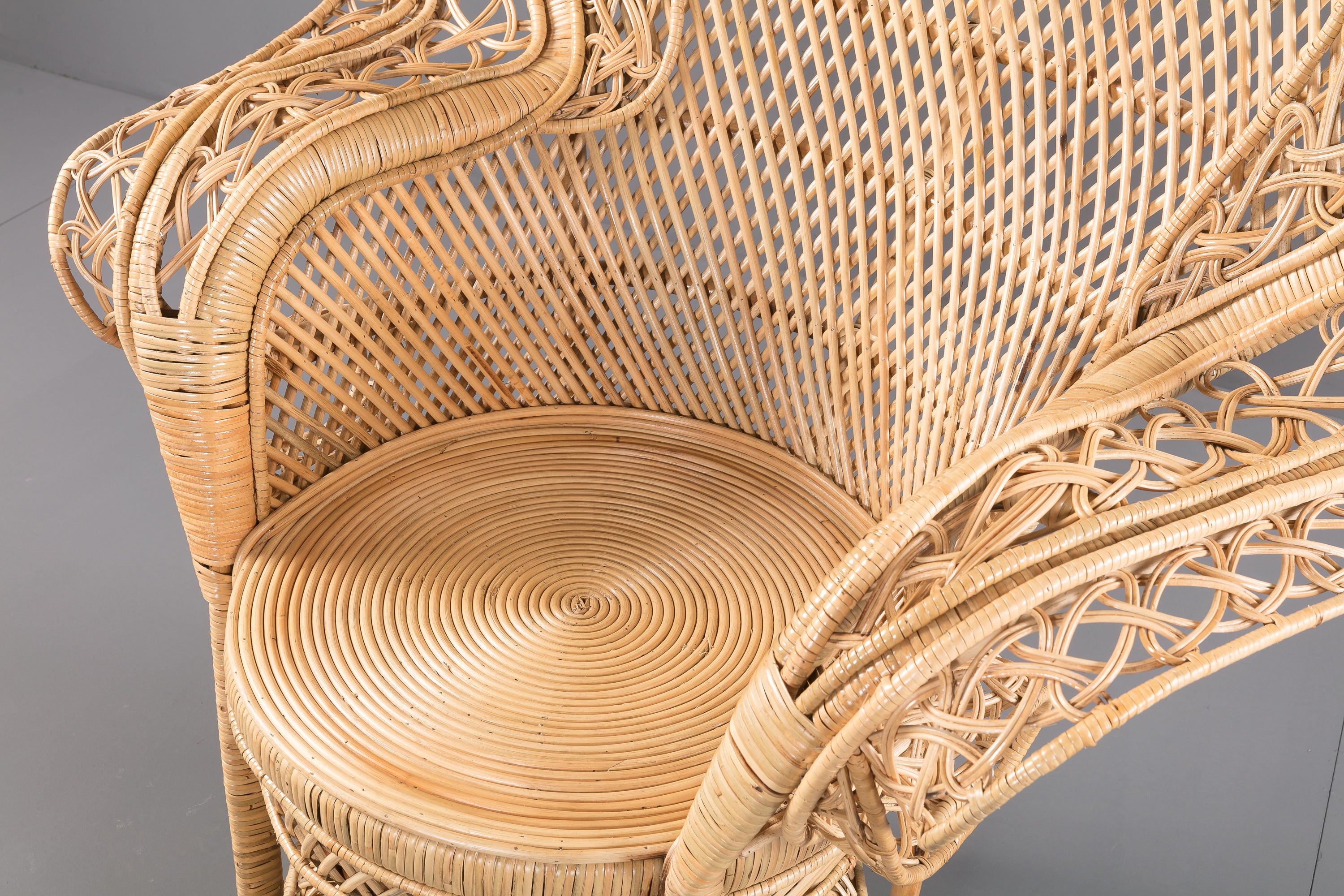 Vintage Rattan Peacock Accent Chair