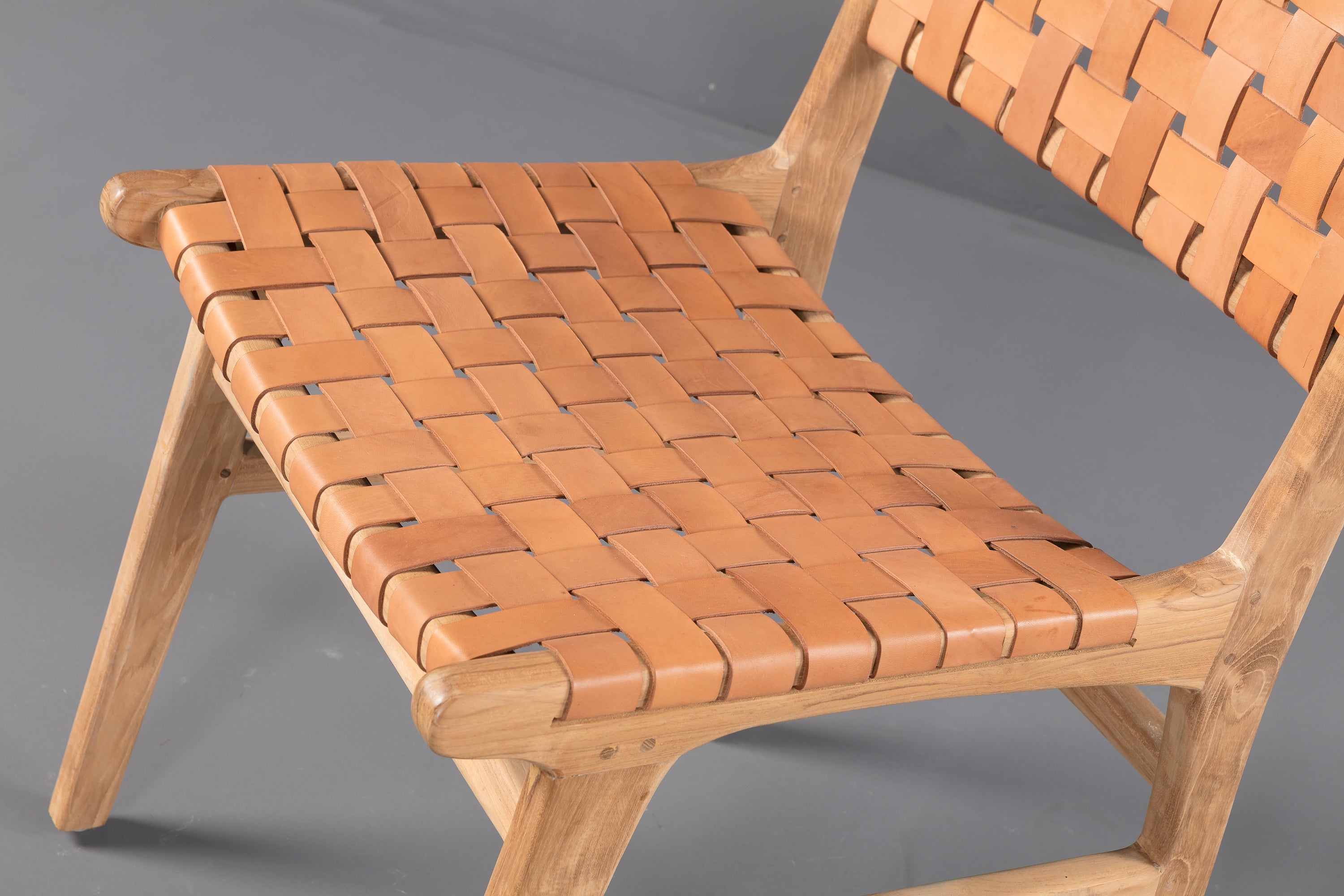 Handwoven Leather Dining Chair