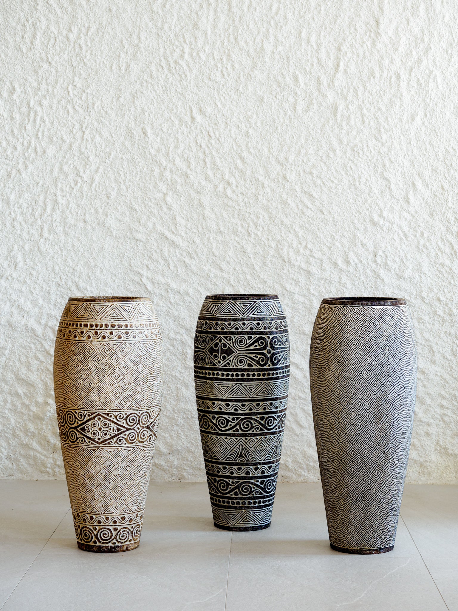 Artisan Geometric Decorative Floor Vases